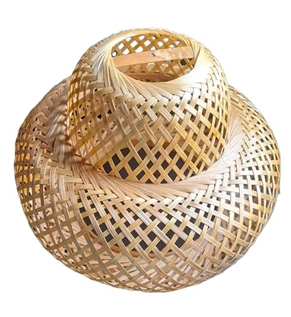 Bamboo Pendant Lamp for Living Room, Bedroom, Entryway, Kitchen, Bathroom, Decorative Hanging Light Fixture