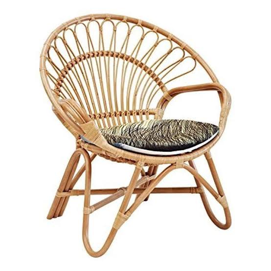 INDIA CRAFT Bamboo Cane Chairs For Living Room With Cushion