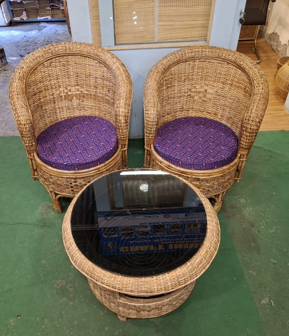 Rattan Chair with Table
